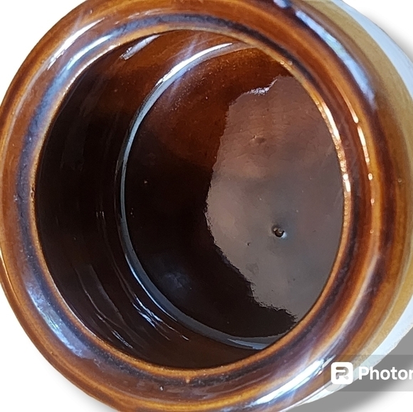 Vintage Brown Drip Stoneware Mini Crock W/ Lid & Handle Set of Two Soup - Picture 10 of 10